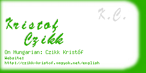 kristof czikk business card
